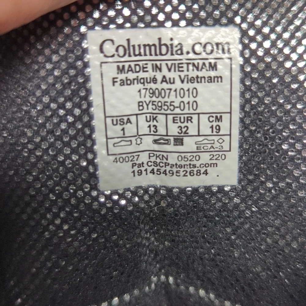 Columbia Bugaboot Plus IV Omni heat 400g rain snow boot little kids size 1 EU 32